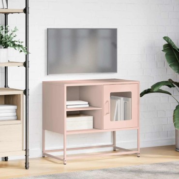 vidaXL Έπιπλο Τηλεόρασης Ροζ 68x39x60,5cm από Χάλυβα