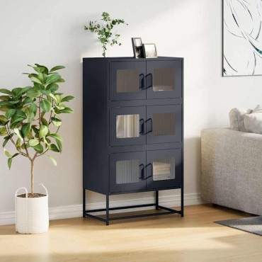 vidaXL Highboard Ανθρακί 68x39x123cm Χάλυβας 1 τεμ.