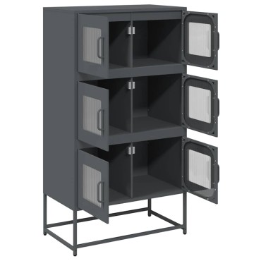 vidaXL Highboard Ανθρακί 68x39x123cm Χάλυβας 1 τεμ.
