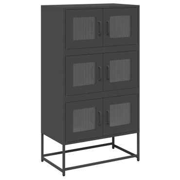 vidaXL Highboard Μαύρο 68x39x123cm Χάλυβας 1 τεμ.