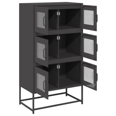 vidaXL Highboard Μαύρο 68x39x123cm Χάλυβας 1 τεμ.