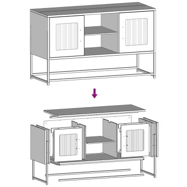 vidaXL Έπιπλο Τηλεόρασης Πράσινο Λαδί 100,5x39x60,5cm από Ατσάλι