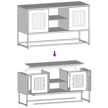 vidaXL Έπιπλο Τηλεόρασης Πράσινο Λαδί 68,5x39x60,5cm από Ατσάλι