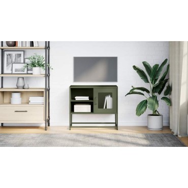 vidaXL Έπιπλο Τηλεόρασης Πράσινο Λαδί 68,5x39x60,5cm από Ατσάλι