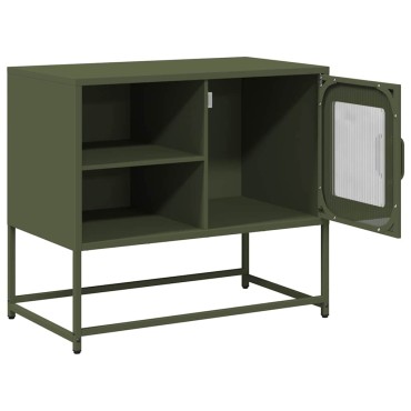 vidaXL Έπιπλο Τηλεόρασης Πράσινο Λαδί 68,5x39x60,5cm από Ατσάλι