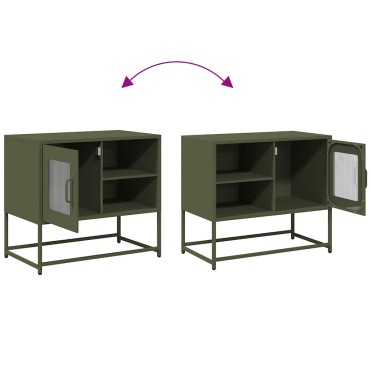 vidaXL Έπιπλο Τηλεόρασης Πράσινο Λαδί 68,5x39x60,5cm από Ατσάλι