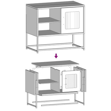 vidaXL Έπιπλο Τηλεόρασης Μαύρο 68,5x39x60,5cm Ατσάλινο
