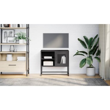 vidaXL Έπιπλο Τηλεόρασης Μαύρο 68,5x39x60,5cm Ατσάλινο