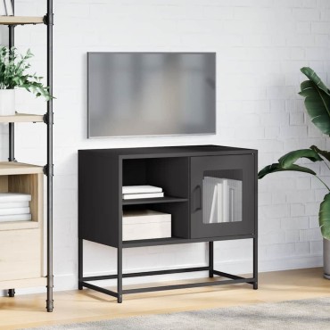 vidaXL Έπιπλο Τηλεόρασης Μαύρο 68,5x39x60,5cm Ατσάλινο