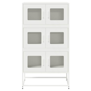 vidaXL Highboard Λευκό 68x39x123cm Ατσάλι 1 τεμ.