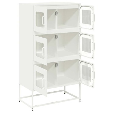 vidaXL Highboard Λευκό 68x39x123cm Ατσάλι 1 τεμ.