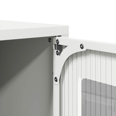 vidaXL Highboard Λευκό 68x39x123cm Ατσάλι 1 τεμ.