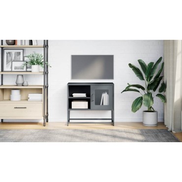 vidaXL Έπιπλο Τηλεόρασης Ανθρακί 68x39x60,5cm από Χάλυβα