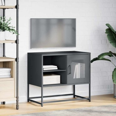 vidaXL Έπιπλο Τηλεόρασης Ανθρακί 68x39x60,5cm από Χάλυβα