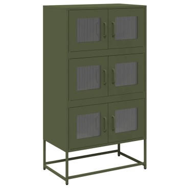 vidaXL Highboard Ελαιοπράσινο 68x39x123cm Ατσάλι 1 τεμ.