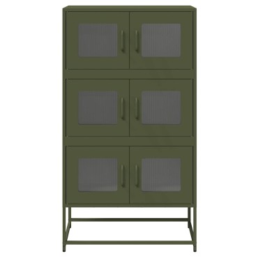 vidaXL Highboard Ελαιοπράσινο 68x39x123cm Ατσάλι 1 τεμ.
