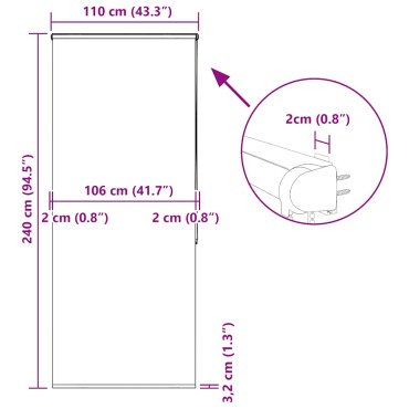 vidaXL Κουρτίνα Μπάνιου Ρολό κασέτα 150x240εκ. Πλάτος υφάσματος 146εκ.