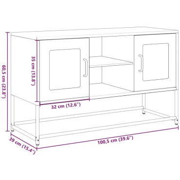 vidaXL Έπιπλο Τηλεόρασης Μαύρο 100,5x39x60,5cm Ατσάλινο
