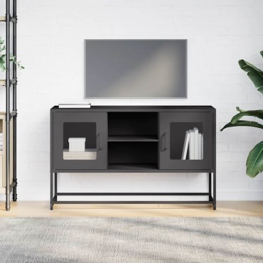 vidaXL Έπιπλο Τηλεόρασης Μαύρο 100,5x39x60,5cm Ατσάλινο