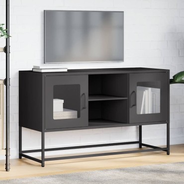 vidaXL Έπιπλο Τηλεόρασης Μαύρο 100,5x39x60,5cm Ατσάλινο