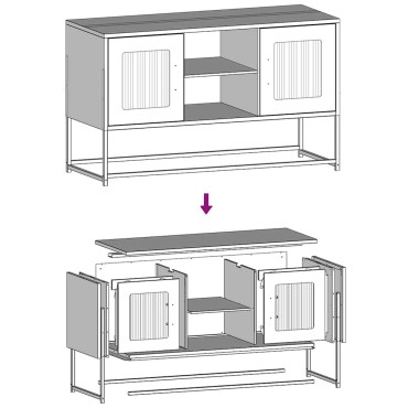 vidaXL Έπιπλο Τηλεόρασης Μουσταρδί Κίτρινο 68x39x60,5cm από Ατσάλι