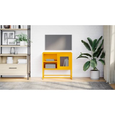 vidaXL Έπιπλο Τηλεόρασης Μουσταρδί Κίτρινο 68x39x60,5cm από Ατσάλι