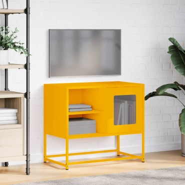 vidaXL Έπιπλο Τηλεόρασης Μουσταρδί Κίτρινο 68x39x60,5cm από Ατσάλι