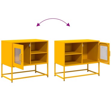 vidaXL Έπιπλο Τηλεόρασης Μουσταρδί Κίτρινο 68x39x60,5cm από Ατσάλι