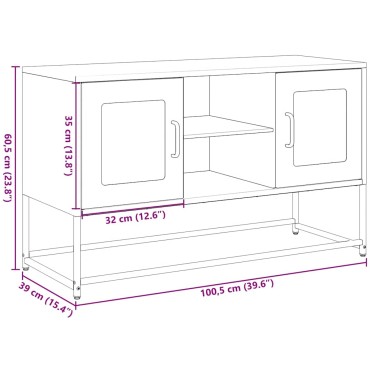vidaXL Έπιπλο Τηλεόρασης Ανθρακί 100,5x39x60,5cm από Ατσάλι