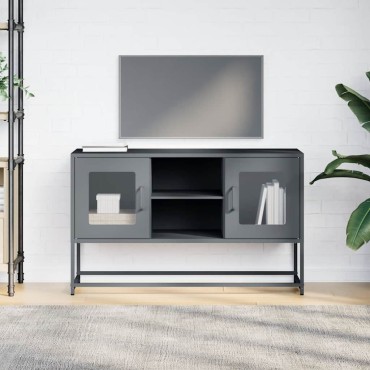 vidaXL Έπιπλο Τηλεόρασης Ανθρακί 100,5x39x60,5cm από Ατσάλι