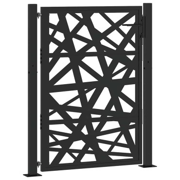 vidaXL Πύλη κήπου Μαύρη 105x130 cm Ατσάλινη ελαφριά σχεδίαση
