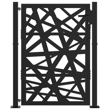 vidaXL Πύλη κήπου Μαύρη 105x130 cm Ατσάλινη ελαφριά σχεδίαση
