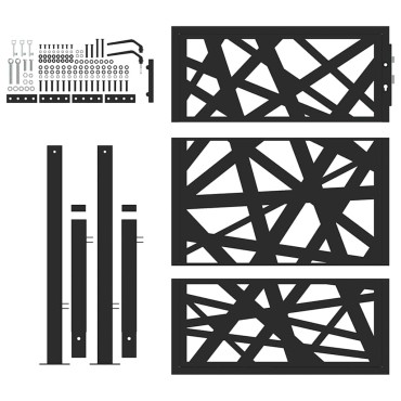 vidaXL Πύλη κήπου Μαύρη 105x130 cm Ατσάλινη ελαφριά σχεδίαση