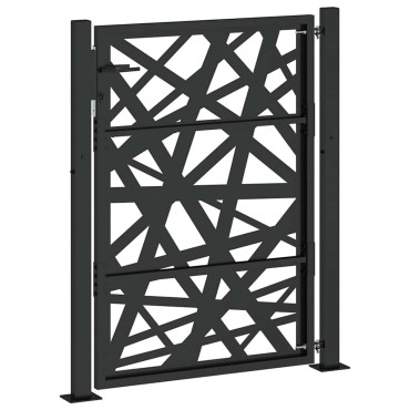 vidaXL Πύλη κήπου Μαύρη 105x130 cm Ατσάλινη ελαφριά σχεδίαση
