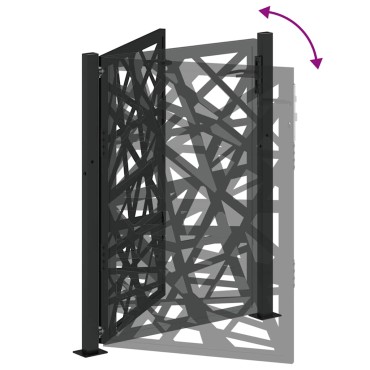 vidaXL Πύλη κήπου Μαύρη 105x130 cm Ατσάλινη ελαφριά σχεδίαση