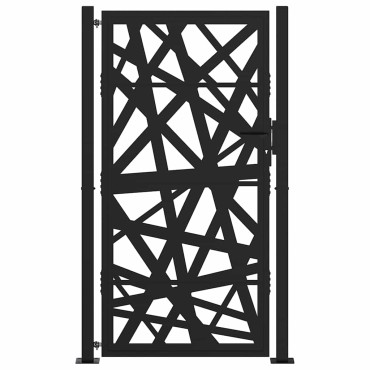 vidaXL Πύλη κήπου Μαύρη 105x180 cm Ατσάλινη ελαφριά σχεδίαση