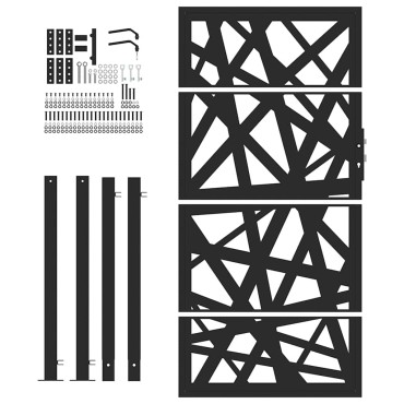 vidaXL Πύλη κήπου Μαύρη 105x180 cm Ατσάλινη ελαφριά σχεδίαση