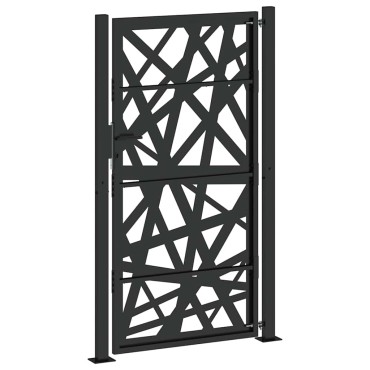 vidaXL Πύλη κήπου Μαύρη 105x180 cm Ατσάλινη ελαφριά σχεδίαση