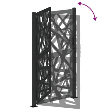 vidaXL Πύλη κήπου Μαύρη 105x180 cm Ατσάλινη ελαφριά σχεδίαση