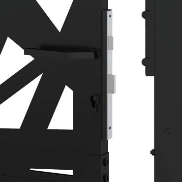 vidaXL Πύλη κήπου Μαύρη 105x180 cm Ατσάλινη ελαφριά σχεδίαση