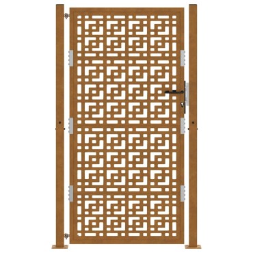 vidaXL Πύλη κήπου 105x180 cm Σταυρός σχεδιασμού από διαβρωμένο χάλυβα