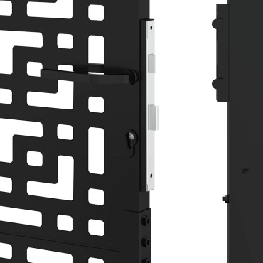 vidaXL Πύλη κήπου Μαύρη 105x106 cm Ατσάλινος σταυρός σχεδιασμού