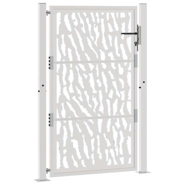 vidaXL Πύλη κήπου 105x155 cm από διαβρωμένο χάλυβα με σχέδιο ίχνος
