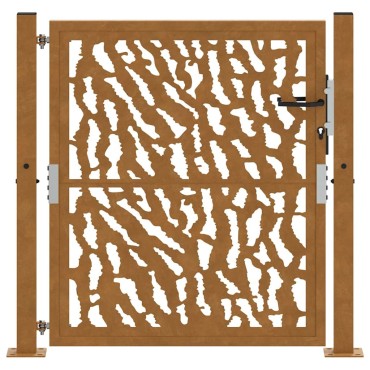 vidaXL Πύλη κήπου 105x105 cm από διαβρωμένο χάλυβα με σχέδιο ίχνος