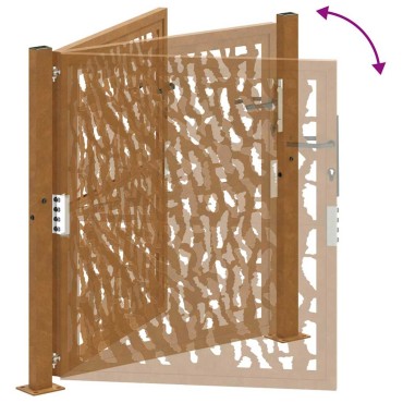 vidaXL Πύλη κήπου 105x105 cm από διαβρωμένο χάλυβα με σχέδιο ίχνος