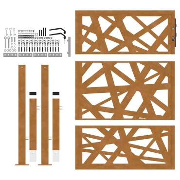 vidaXL Πύλη κήπου 105x130 cm από χάλυβα καιρικές συνθήκες Light Design
