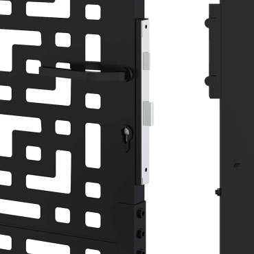vidaXL Πύλη κήπου Μαύρη 105x180 cm Ατσάλινος σταυρός σχεδιασμού