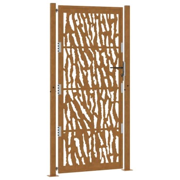 vidaXL Πύλη κήπου 105x205 cm Weathering Steel Trace Design