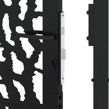 vidaXL Πύλη κήπου Μαύρη 105x155 cm Ατσάλινη σχεδίαση ίχνους