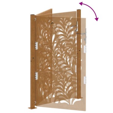 vidaXL Πύλη κήπου 105x155 cm από καιρικό χάλυβα με σχέδιο κύματος